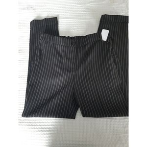 HAVE | Black and white pinstriped trousers